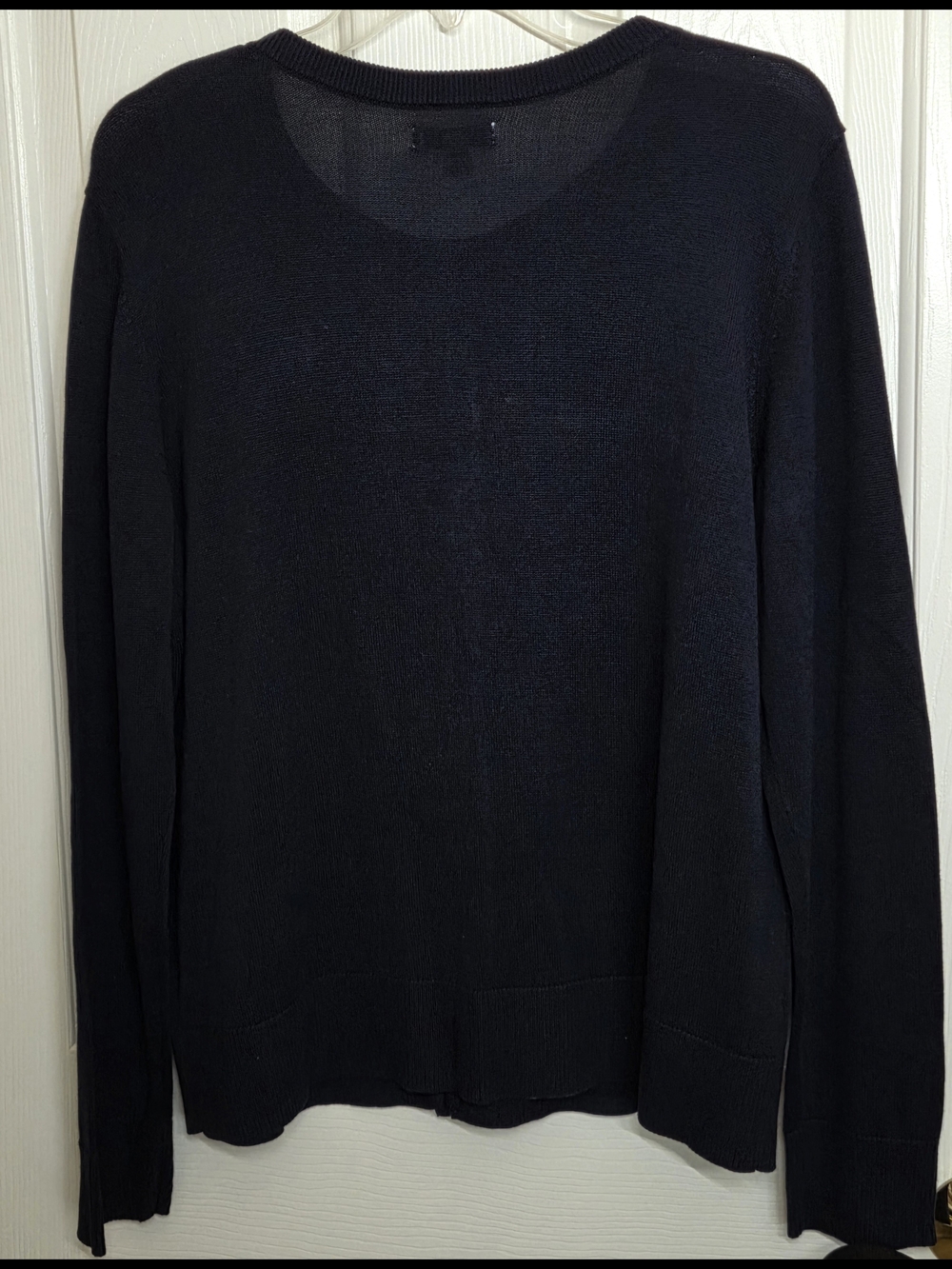 croft & barrow navy button-front crew cardigan - Picture 4 of 11
